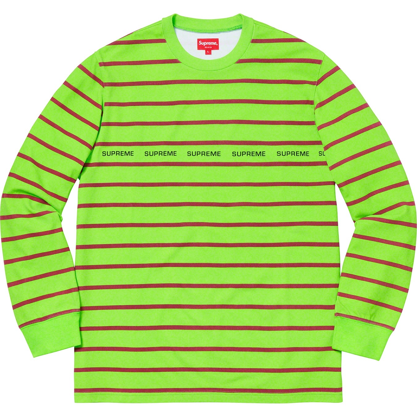 Printed Stripe Pique L/S Top view 4